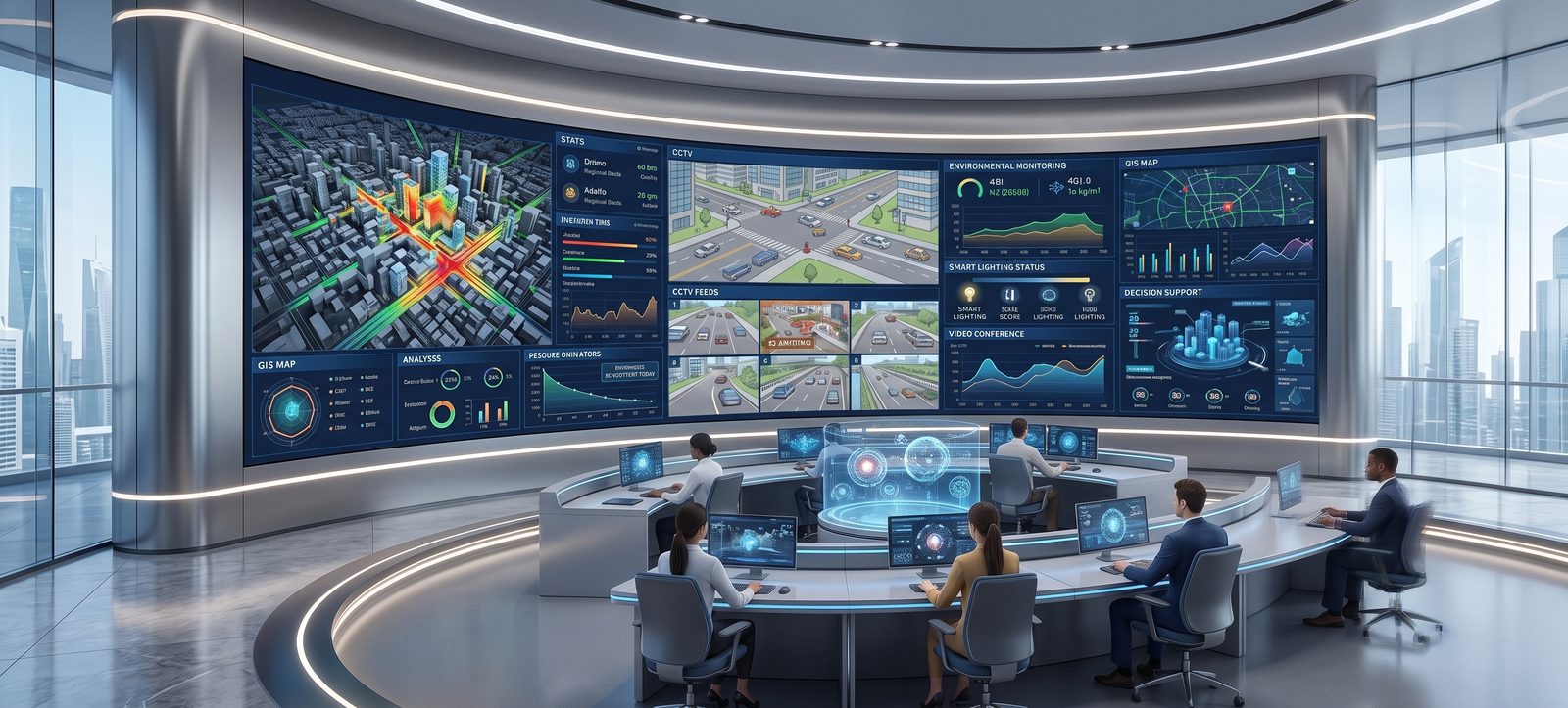 LED Display IdeaPresence — ผนัง LED โค้งไร้รอยต่อในศูนย์บัญชาการ แสดง CCTV แผนที่ GIS และแดชบอร์ดพร้อมกัน